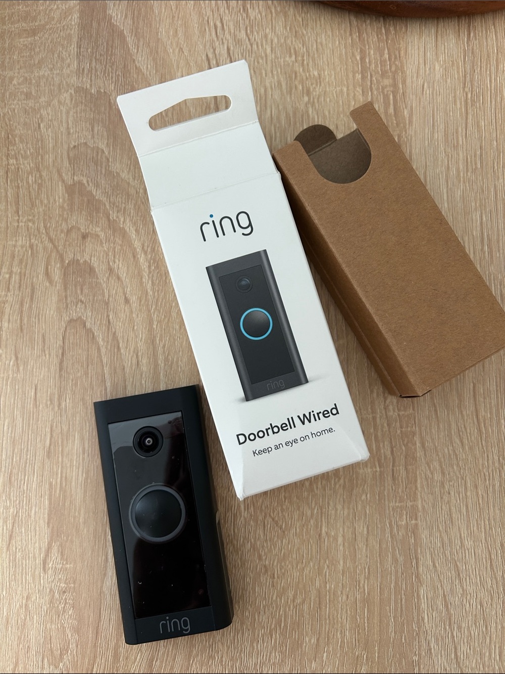 Ring Doorbell Wired in Black with Blue LED Accent